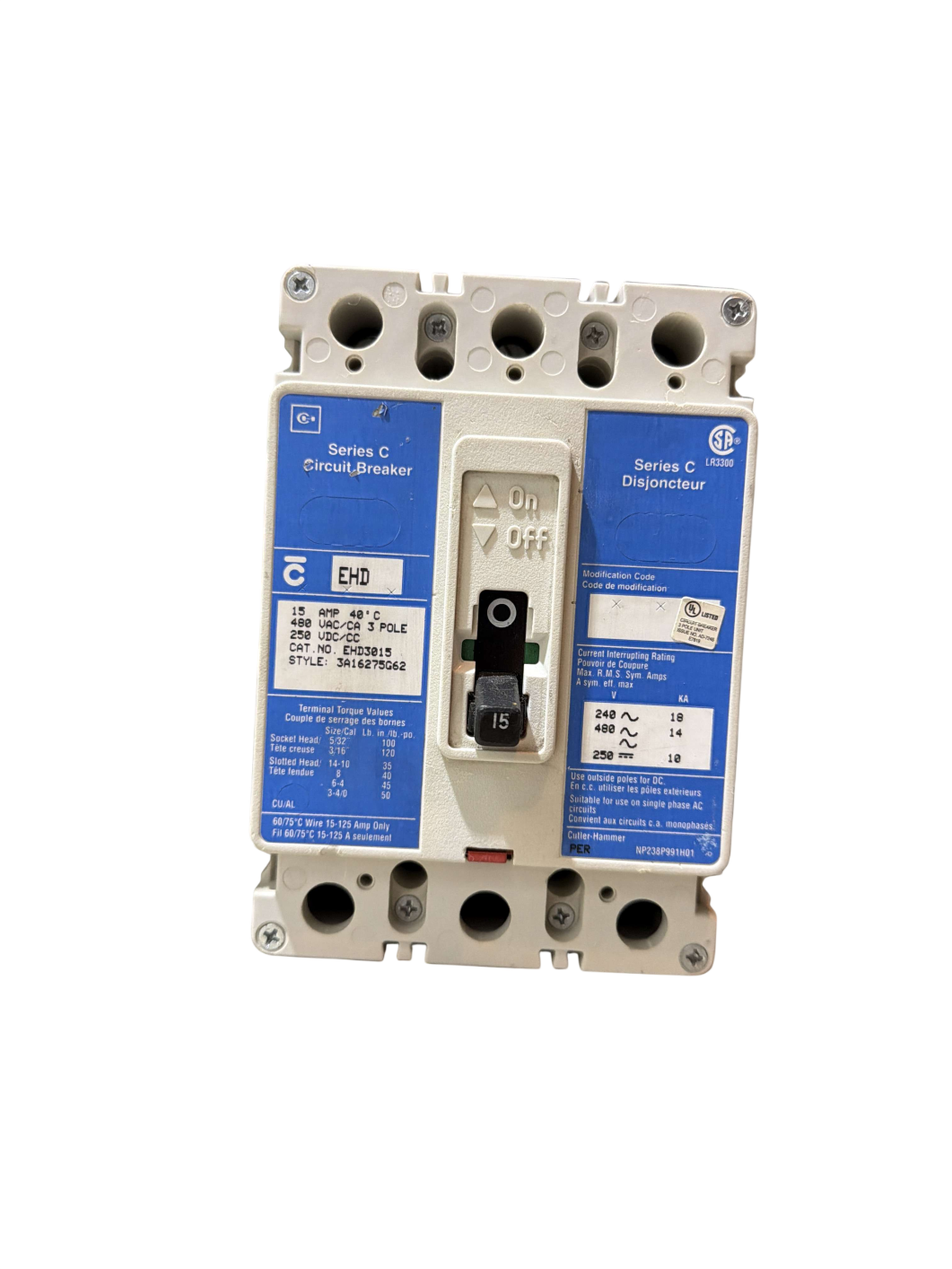 Series C Circuit Breaker 15 AMP 3 Pole