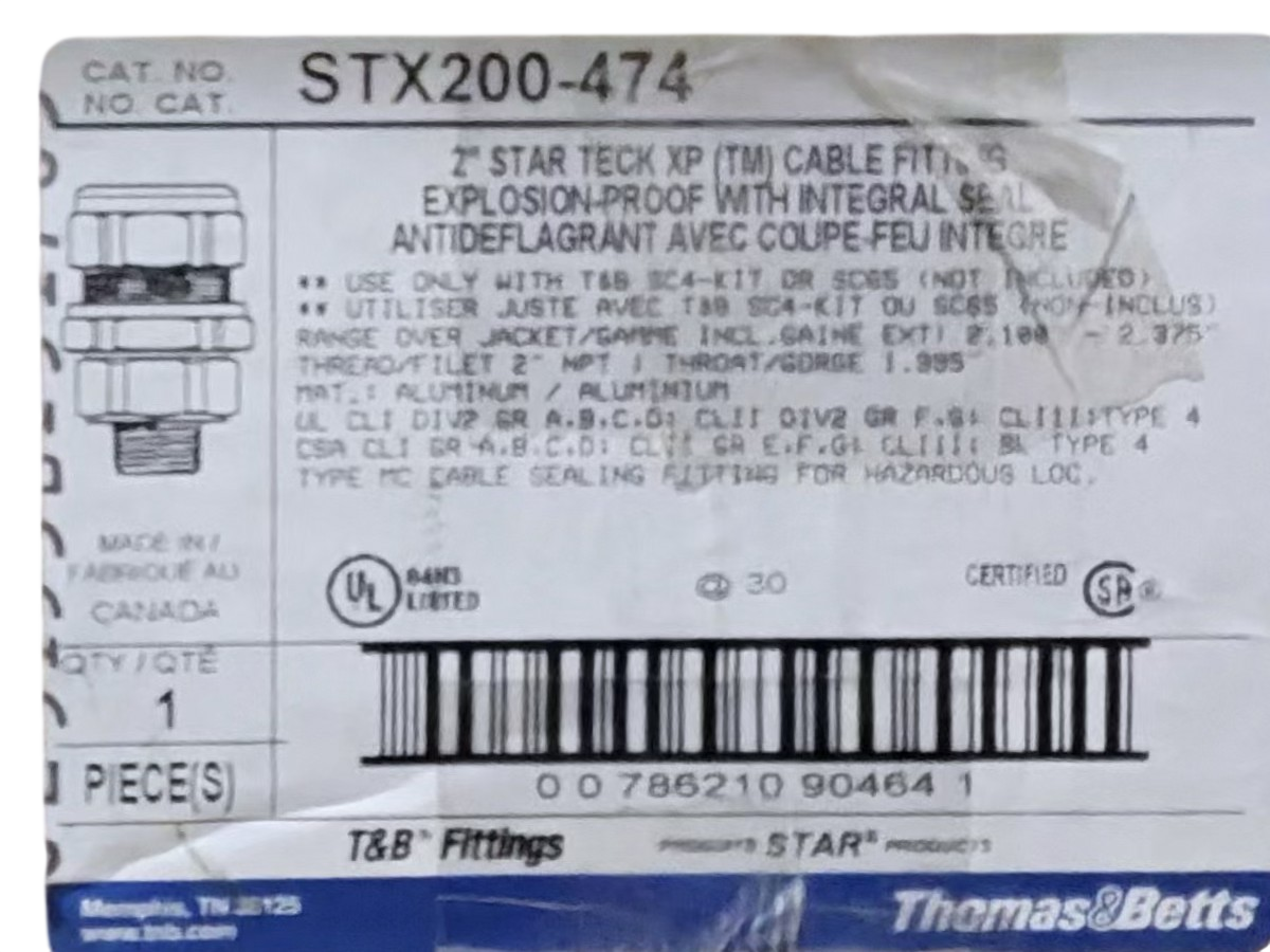 2" Star Teck XP Cable Fitting Explosion Proof with Integral Seal