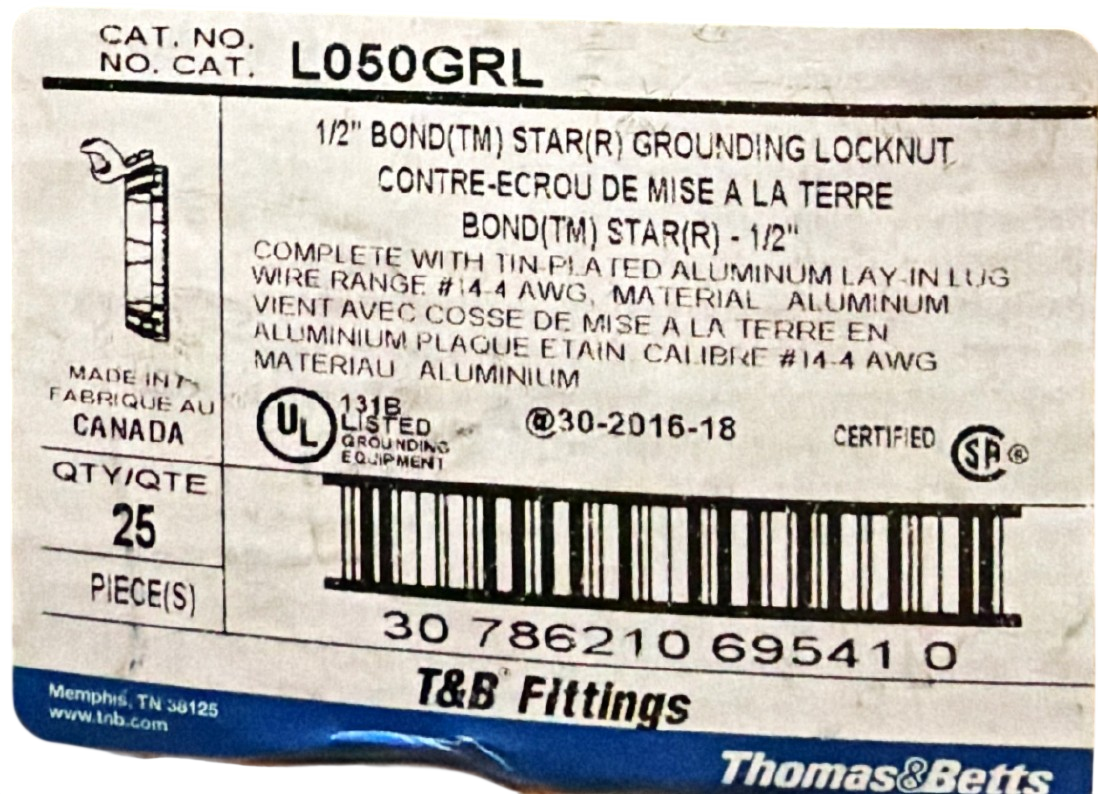 1/2" Bond(TM) Star(R) Grounding Locknut