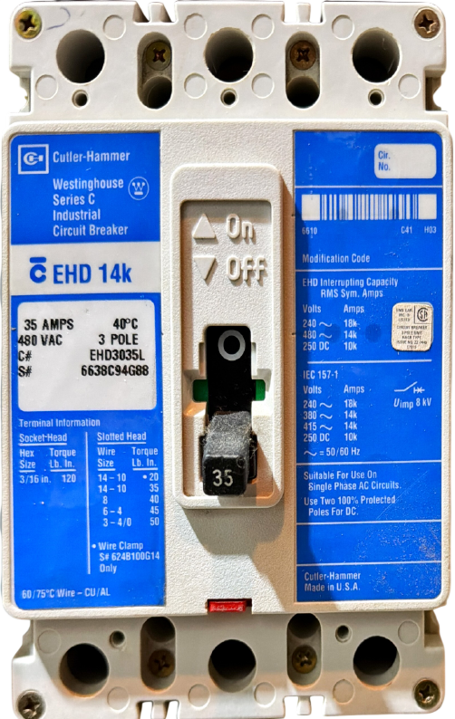 Cutler-Hammer Westinghouse Series C Industrial Circuit Breaker EHD 14k