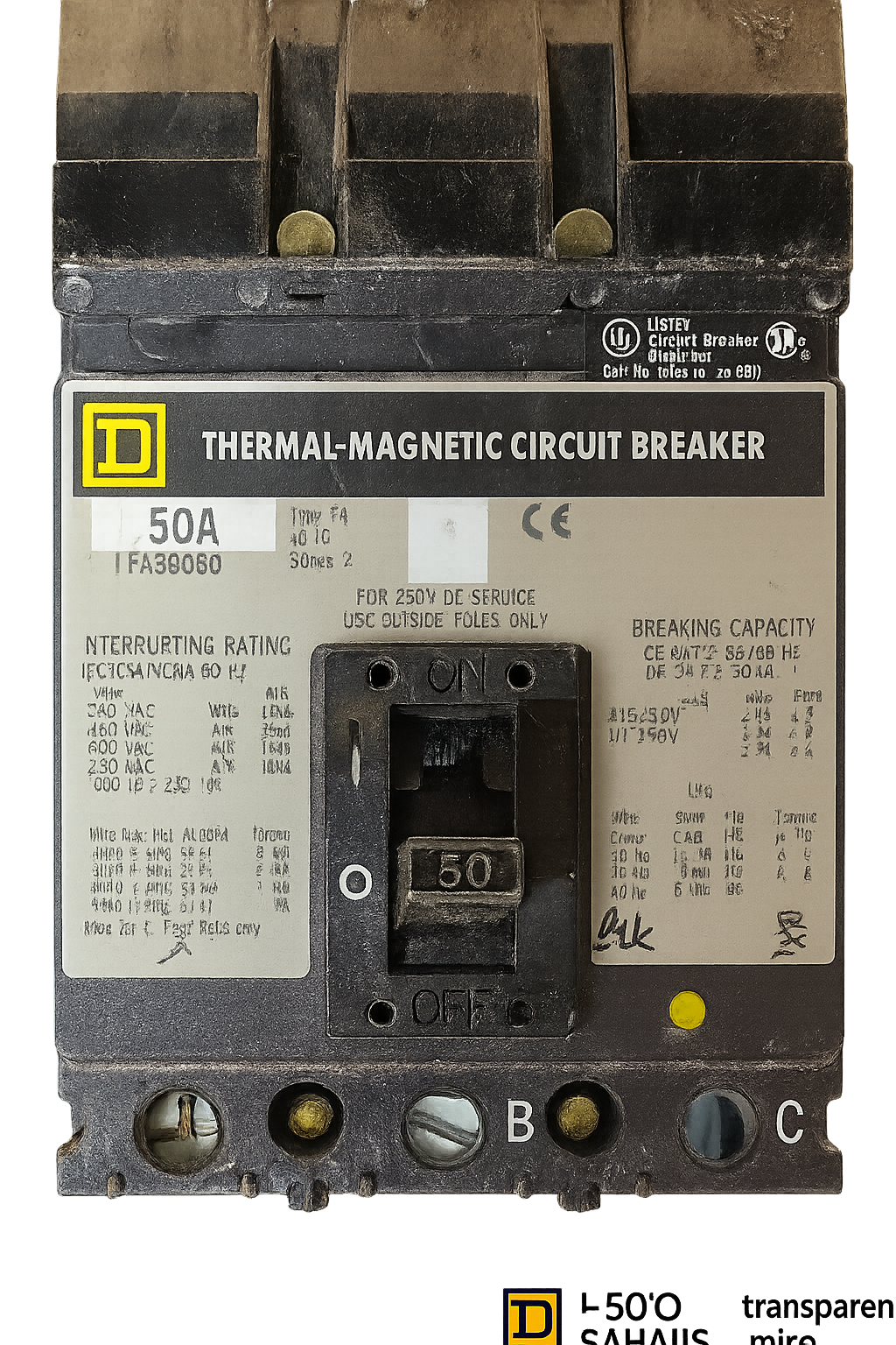 FA 36050 Thermal-Magnetic Circuit Breaker 50A