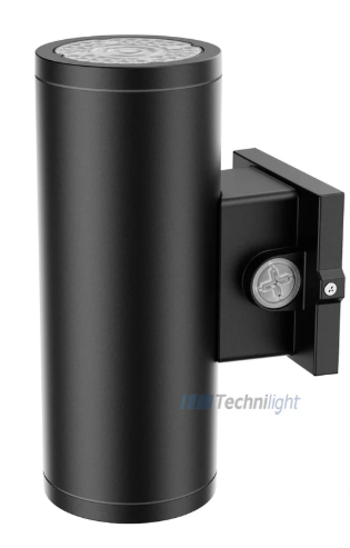 Black Up/Down LED Wall Cylinder – 12W/16W/20W Selectable