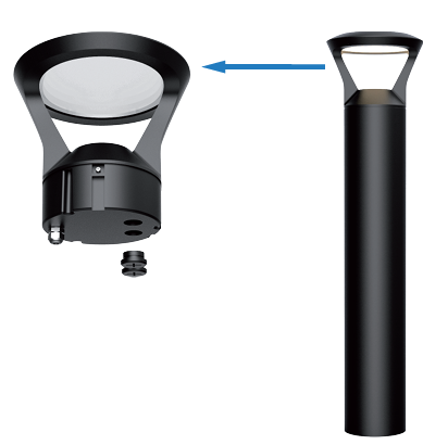 42" Black LED Bollard Light – 14W/19W/24W Selectable