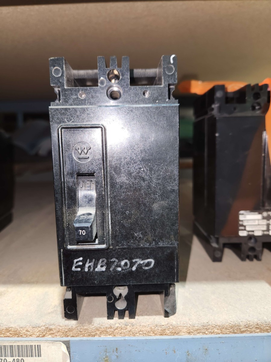 Eaton / Cutler-Hammer / Westinghouse EHB2070 70A 2-Pole 480V Type EHB Molded Case Circuit Breaker