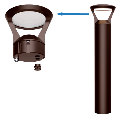 42" Bronze LED Bollard Light – 14W/19W/24W Selectable
