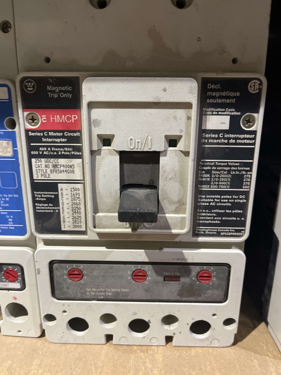 Eaton Cutler-Hammer HMCP400N5 Series C Motor Circuit Protector β 400A, 3-Pole, 600V, 1500β3000A Magnetic Trip