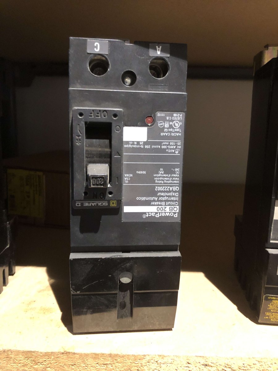 Schneider Electric Square D QBA222002 PowerPacT Q 200A, 2-Pole I-Line Circuit Breaker