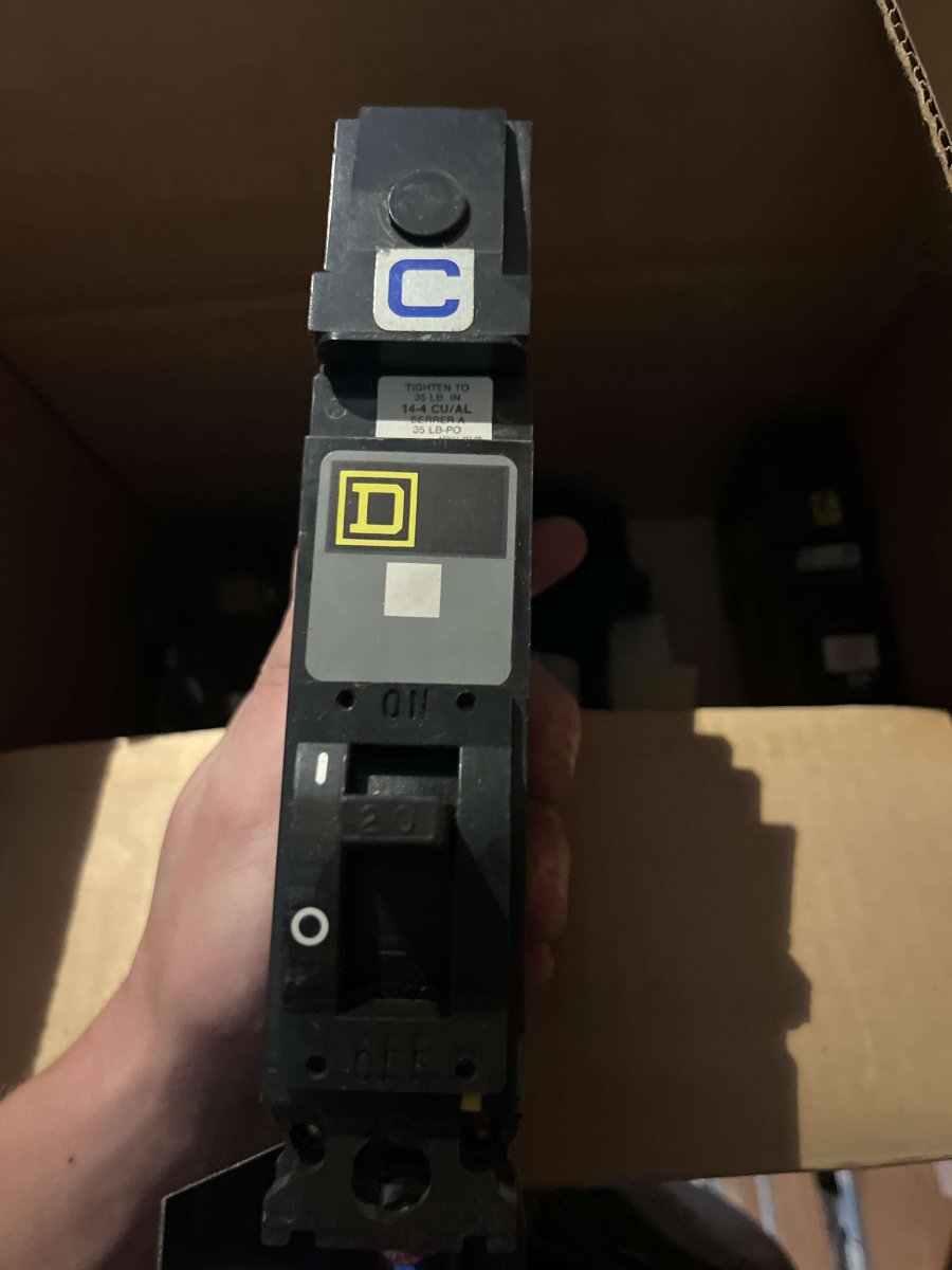 Square D FAB17020C 20A 1-Pole Phase-C Bolt-On Molded-Case Circuit Breaker