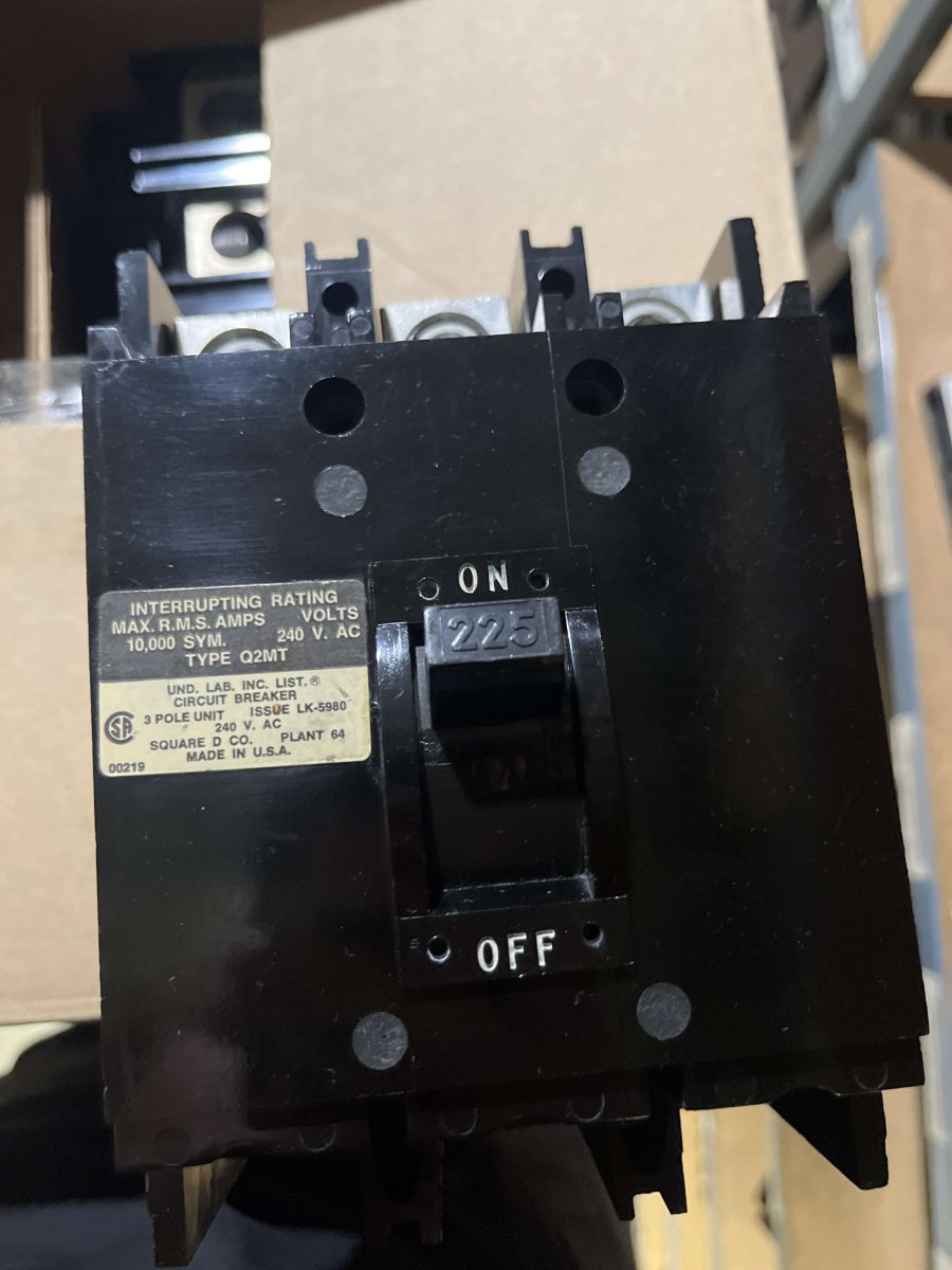 Square D Q2M3225MT β 225A, 3-Pole, 240V Top-Mount Main Circuit Breaker