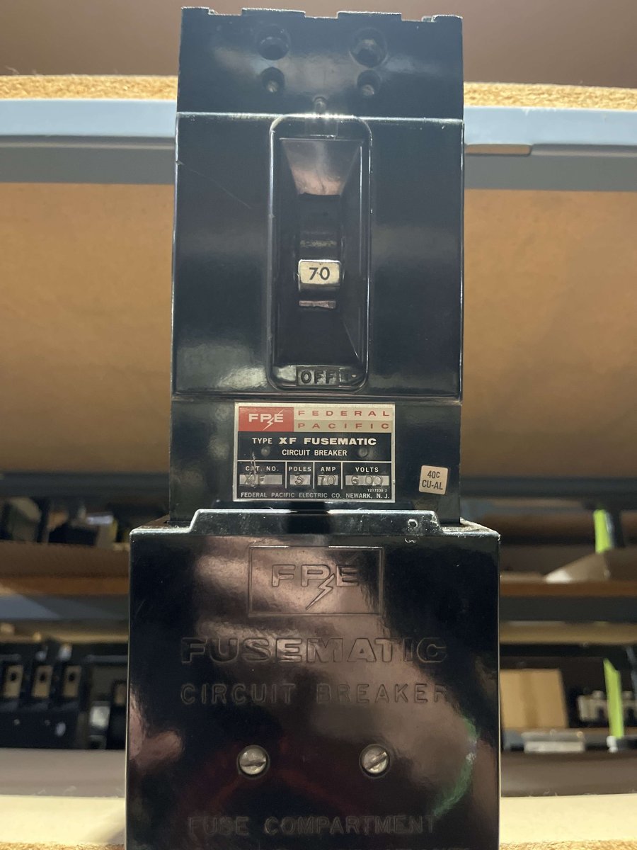 Federal Pacific / FPE XF 70A 3-Pole 600V Type XF Fusematic Circuit Breaker