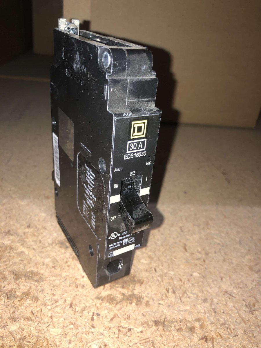 Square D / Schneider Electric EDB16030 30A 1-Pole 600Y/347V Type EDB Bolt-On Circuit Breaker