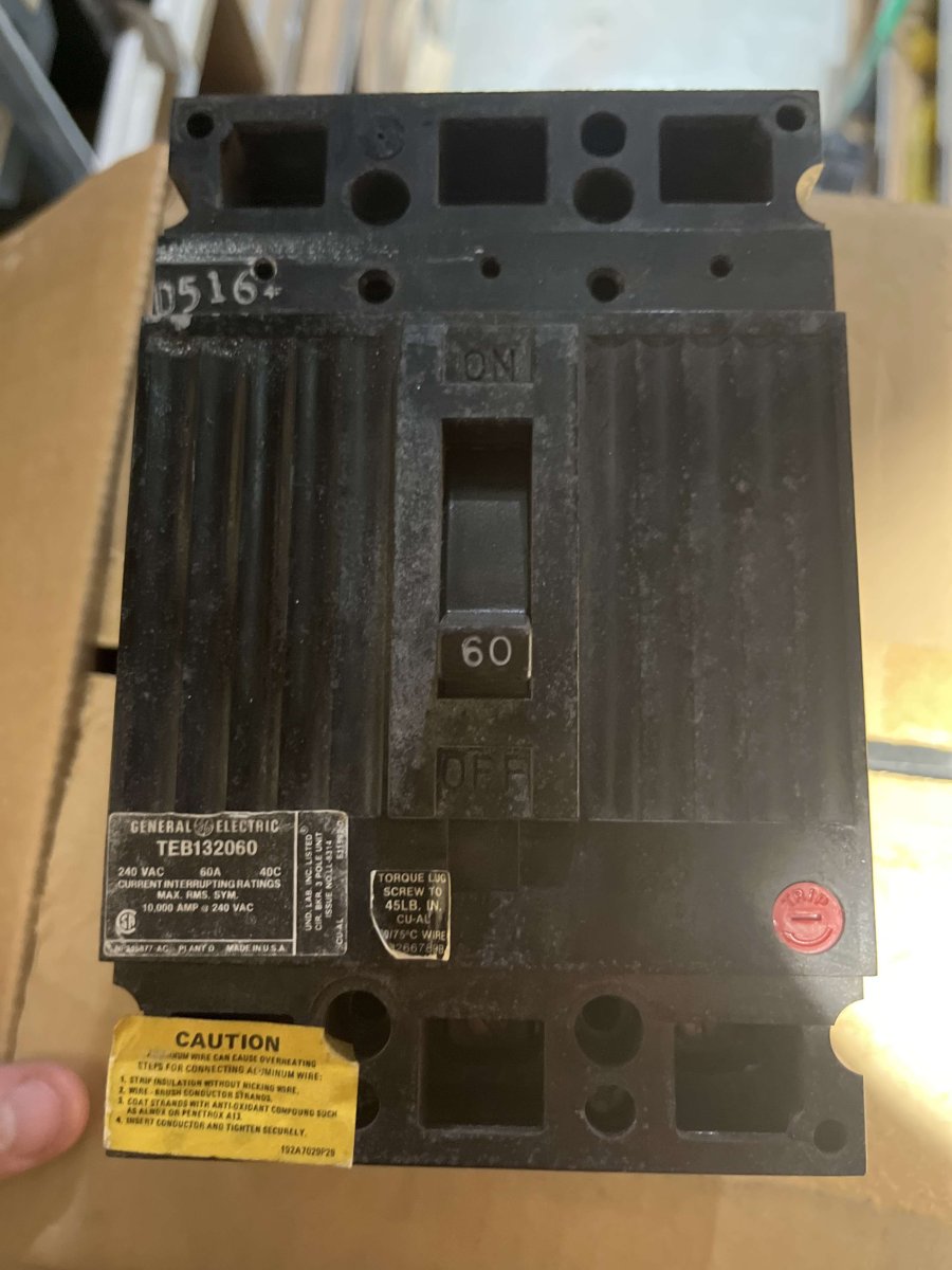 General Electric / GE TEB132060 60A 3-Pole 240V Type TEB Molded Case Circuit Breaker