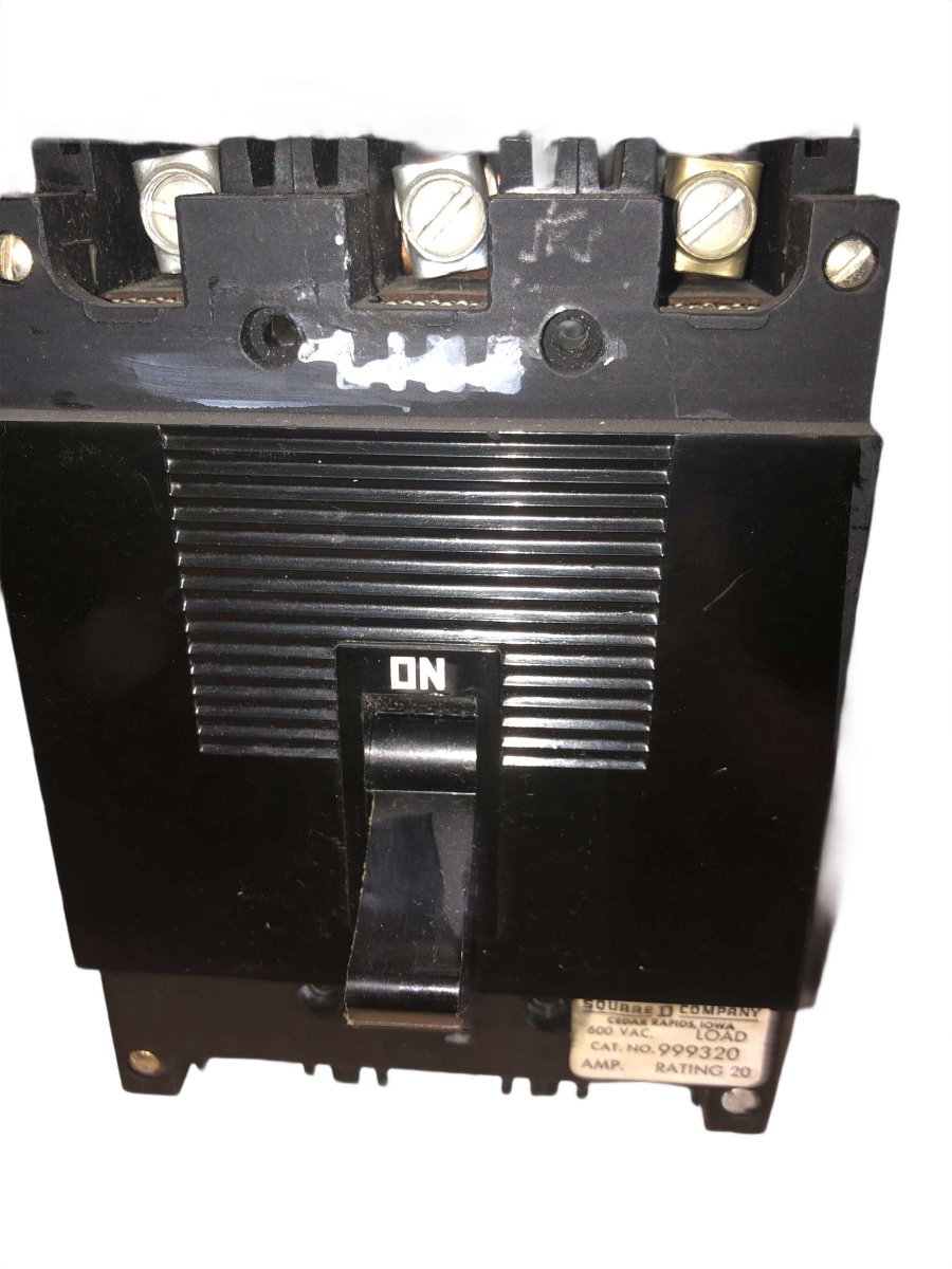 Square D 999320 Type ML-1 Molded-Case Circuit Breaker β 20A, 3-Pole