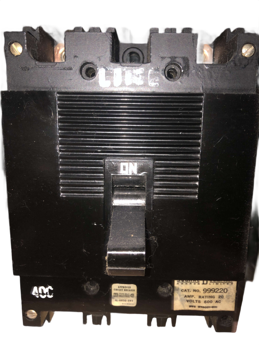 Square D / Schneider Electric 999220 20A 2-Pole 600V Type 999 Molded Case Circuit Breaker