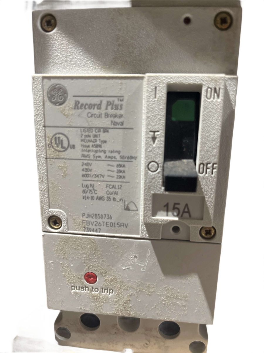 ABB / GE FBV26TE015RV 15A 2-Pole 600Y/347V Record Plus Molded Case Circuit Breaker