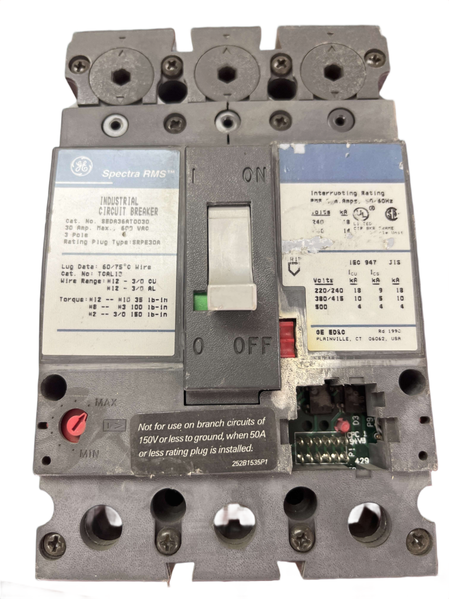 General Electric / GE SEDA36AT0030 30A 3-Pole 600V Spectra RMS Molded Case Circuit Breaker
