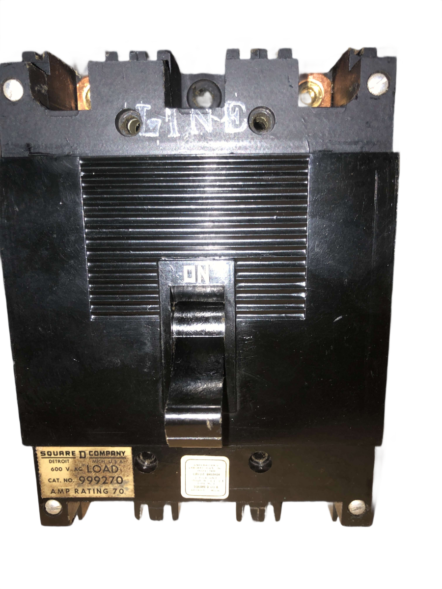 Square D / Schneider Electric 999270 70A 2-Pole 600V Type 999 Molded Case Circuit Breaker