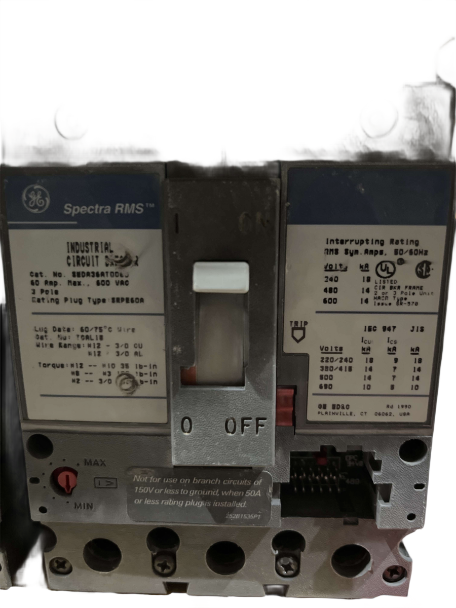 General Electric / GE SEDA36AT0060 60A 3-Pole 600V Spectra RMS Molded Case Circuit Breaker