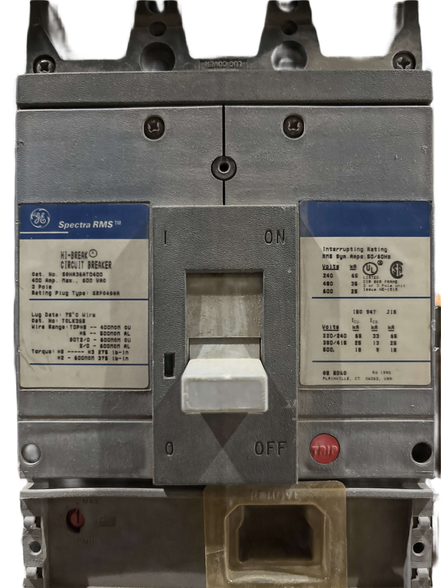 General Electric / GE SGHA36AT0400 400A 3-Pole 600V Spectra RMS Molded Case Circuit Breaker