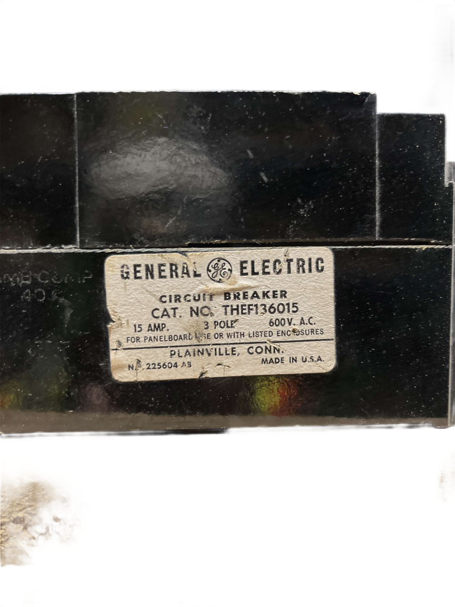 General Electric / GE THEF136015 15A 3-Pole 600V Type THEF Molded Case Circuit Breaker