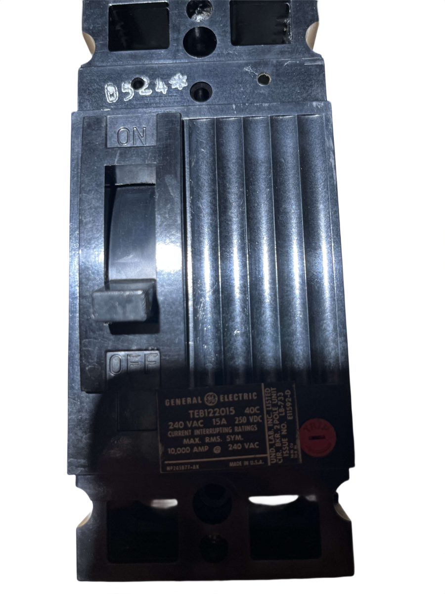 General Electric / GE TEB122015 15A 2-Pole 240V Type TEB Molded Case Circuit Breaker