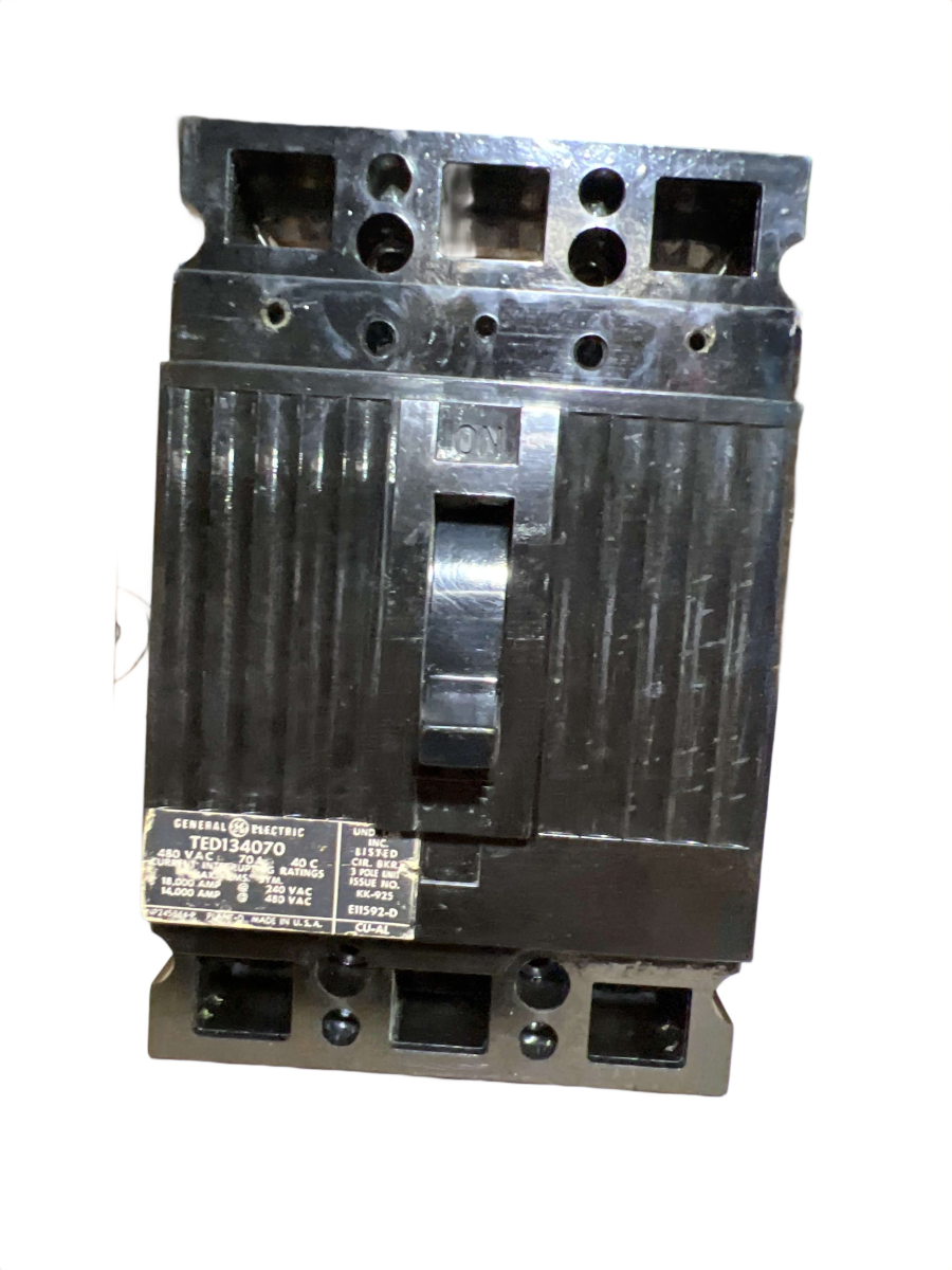 General Electric / GE TED134070 70A 3-Pole 480V Type TED Molded Case Circuit Breaker