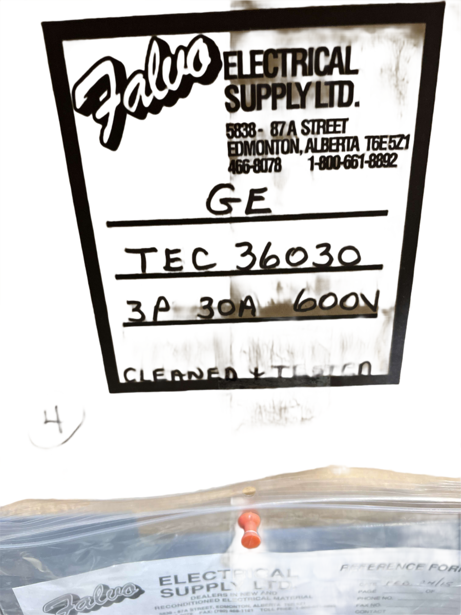 General Electric / GE TEC36030 30A 3-Pole 600V Type TEC Mag-Break Motor Circuit Protector