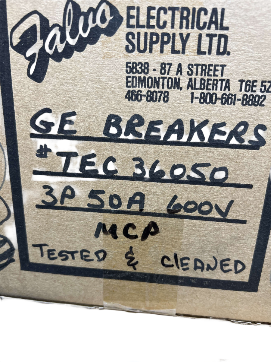 General Electric / GE TEC36050 50A 3-Pole 600V Type TEC Mag-Break Motor Circuit Protector