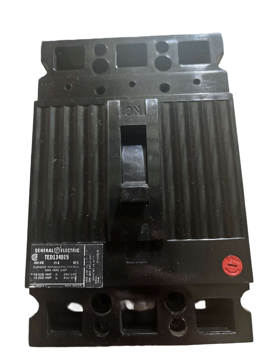 General Electric / GE TED134015 15A 3-Pole 480V Type TED Molded Case Circuit Breaker