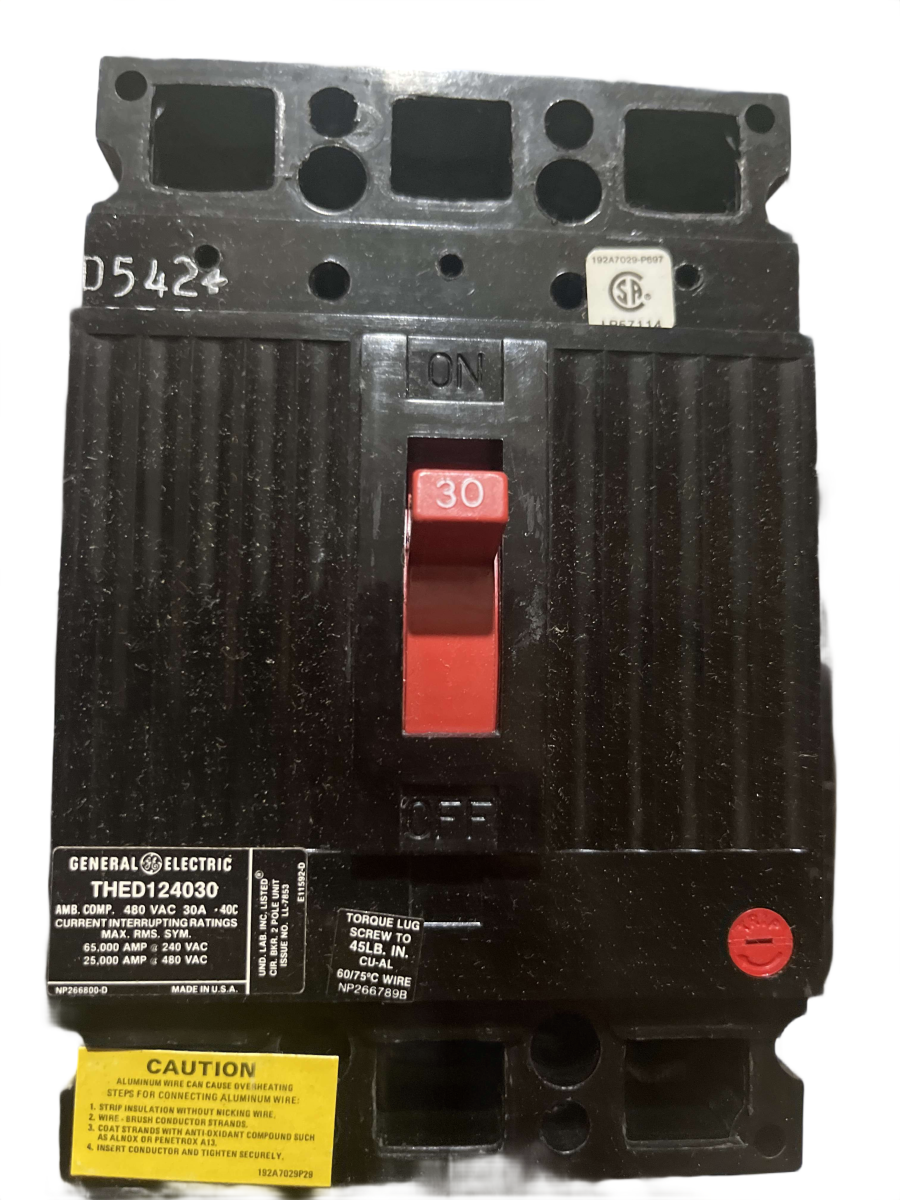 General Electric THED124030 E150 Circuit Breaker β 30A, 2-Pole, 480V, 25kAIC