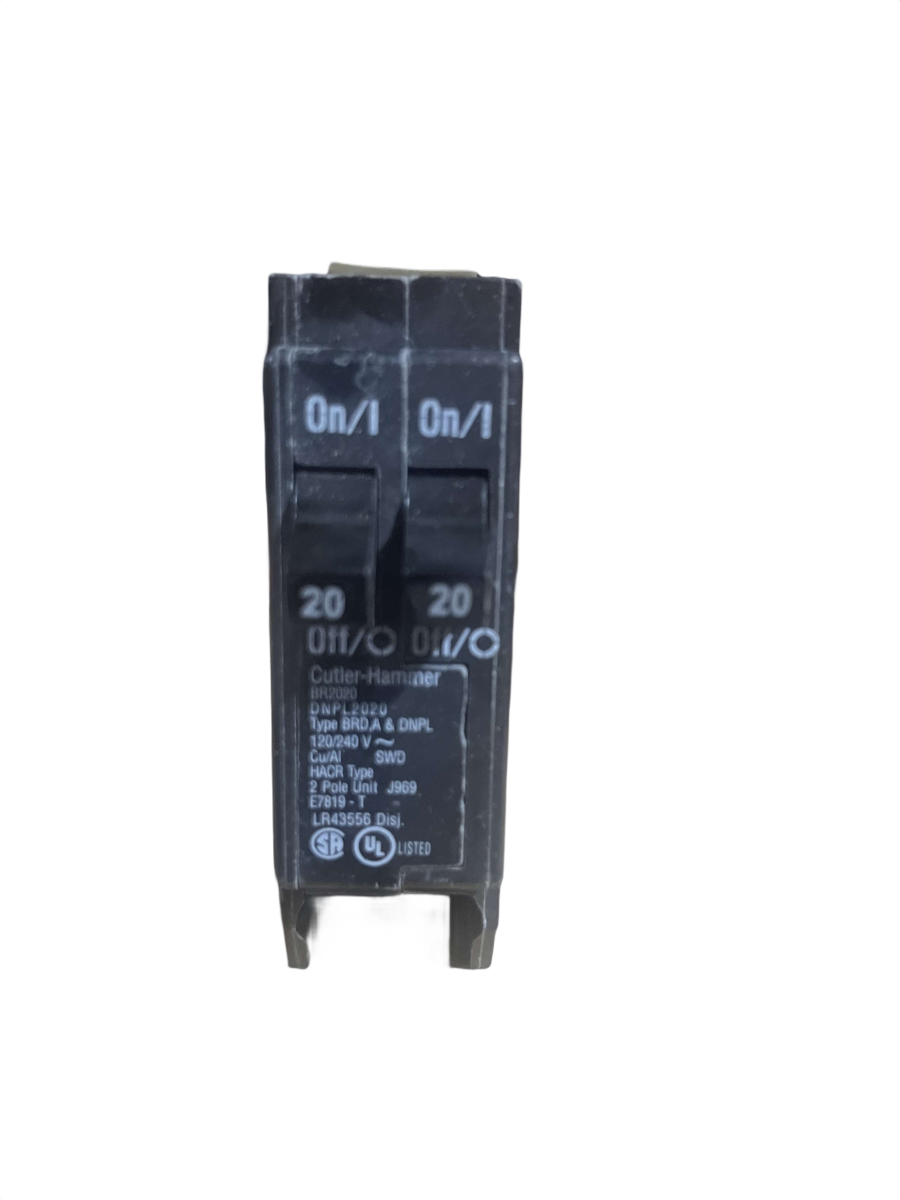 Eaton Cutler-Hammer BR2020 20/20A 1-Pole 120/240V Tandem Plug-In Circuit Breaker