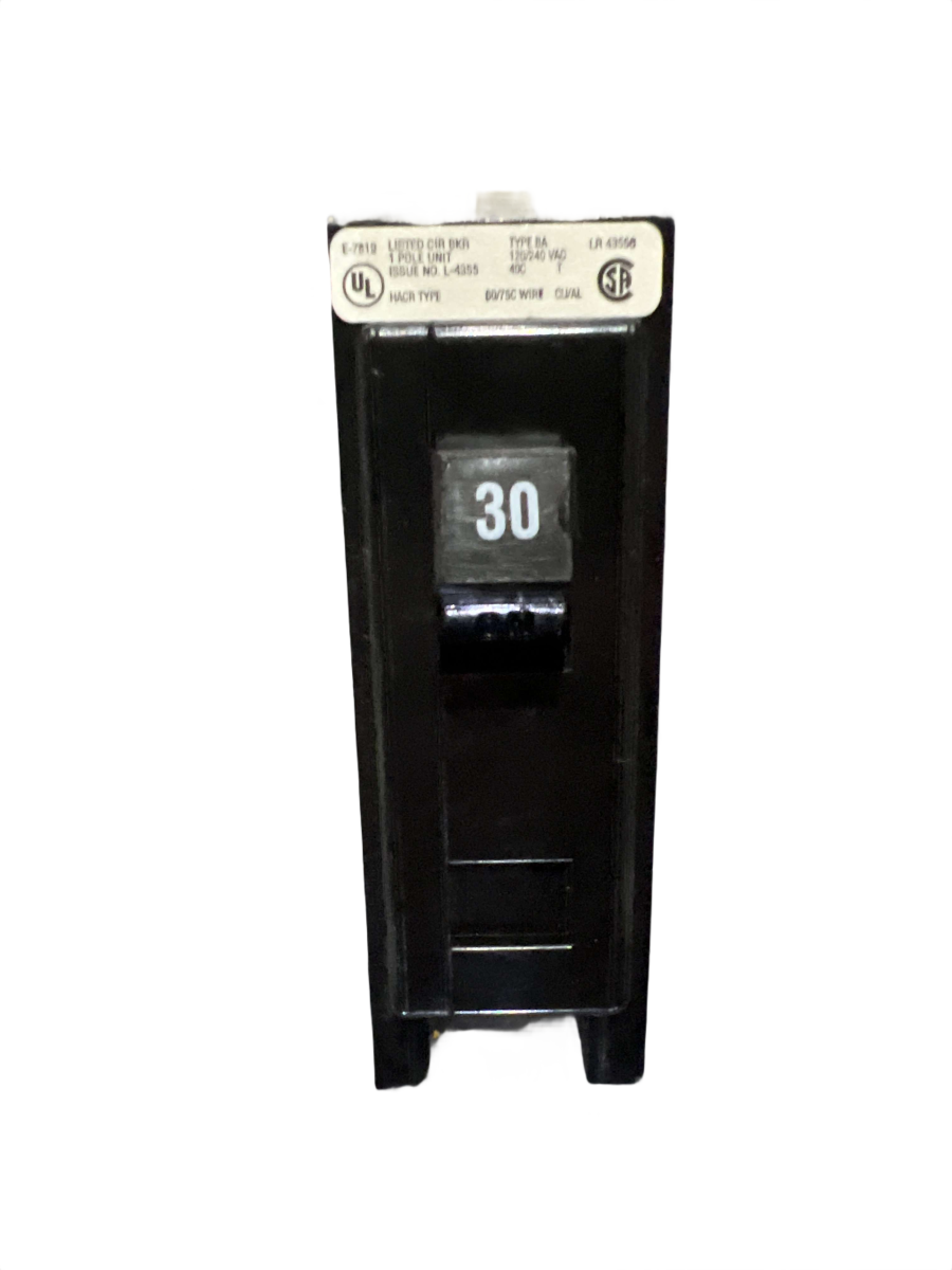 Eaton Cutler-Hammer BAB1030 30A 1-Pole 120/240V Bolt-On Circuit Breaker