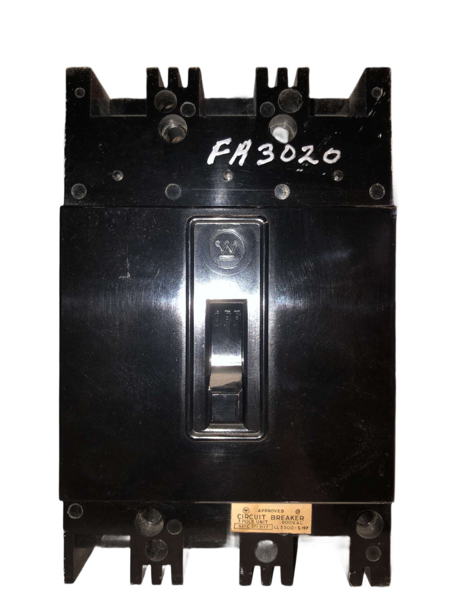 Westinghouse FA3020 Molded-Case Circuit Breaker – 20A, 3-Pole, 600V