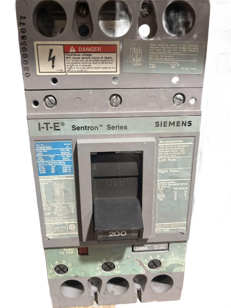 I-T-E Sentron FD63F250 Circuit Breaker