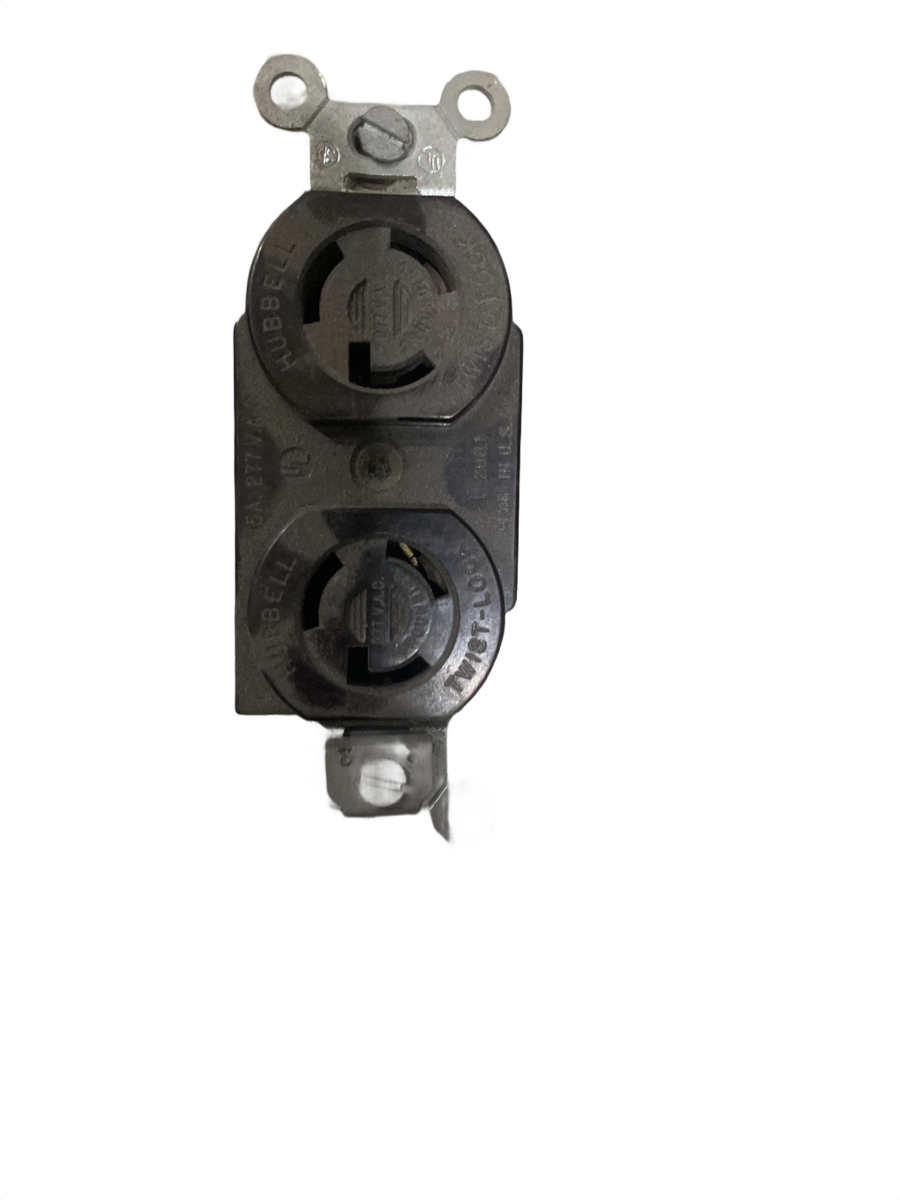 Leviton 4750 15A 277V Duplex Locking Receptacle β 2 Pole, 3 Wire, NEMA L7-15R, Black