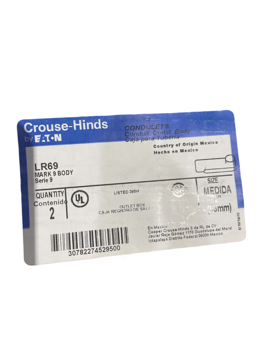 2" Eaton Crouse-Hinds LR69 Mark 9 Aluminum LR Conduit Body