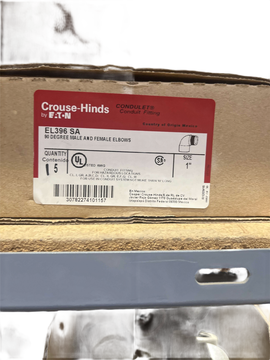 1" Eaton Crouse-Hinds EL396 SA Explosion-Proof 90° Aluminum Elbow – Male/Female
