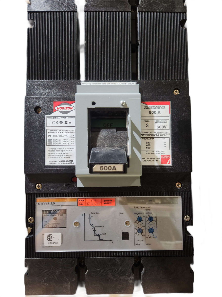 Federal Pioneer CK3800E Compact Molded-Case Circuit Breaker β 600A, 3-Pole