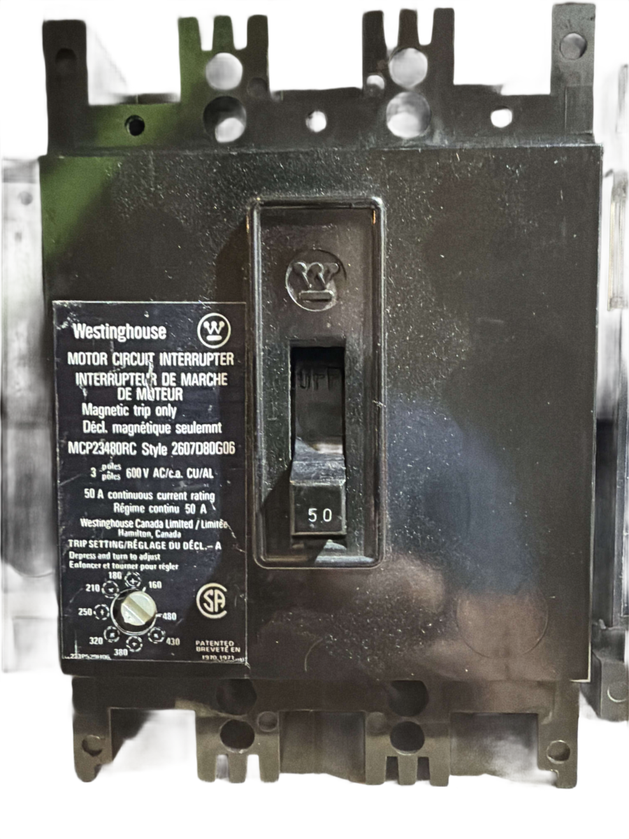 Westinghouse / Cutler-Hammer MCP23480RC Motor Circuit Protector – 50A, 3-Pole, 600V – Style 2607D80G06