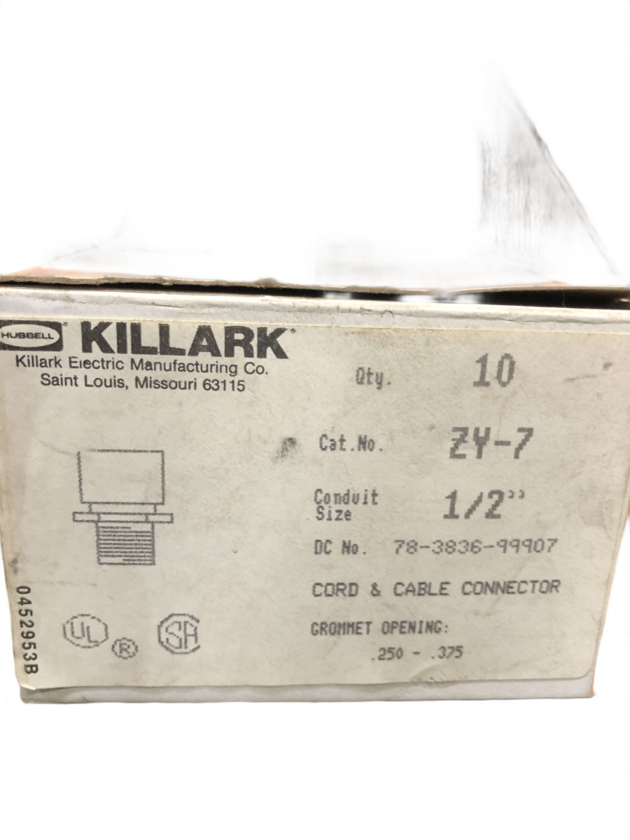 Hubbell Killark ZY-7 1/2-Inch Cord and Cable Connector