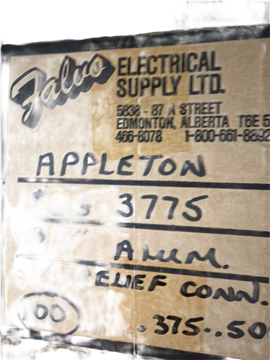 3/4" Appleton CG-3775 Aluminum Liquidtight Strain Relief Cord Connector β 0.375" to 0.500" Cable