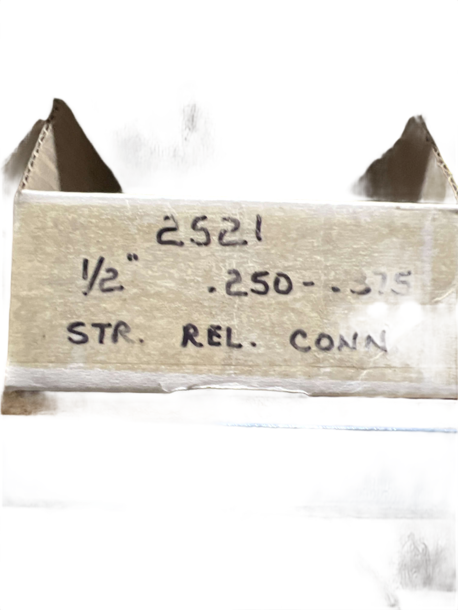 1/2" T&B 2521 Liquidtight Strain Relief Cord Connector β 0.250" to 0.375" Cable