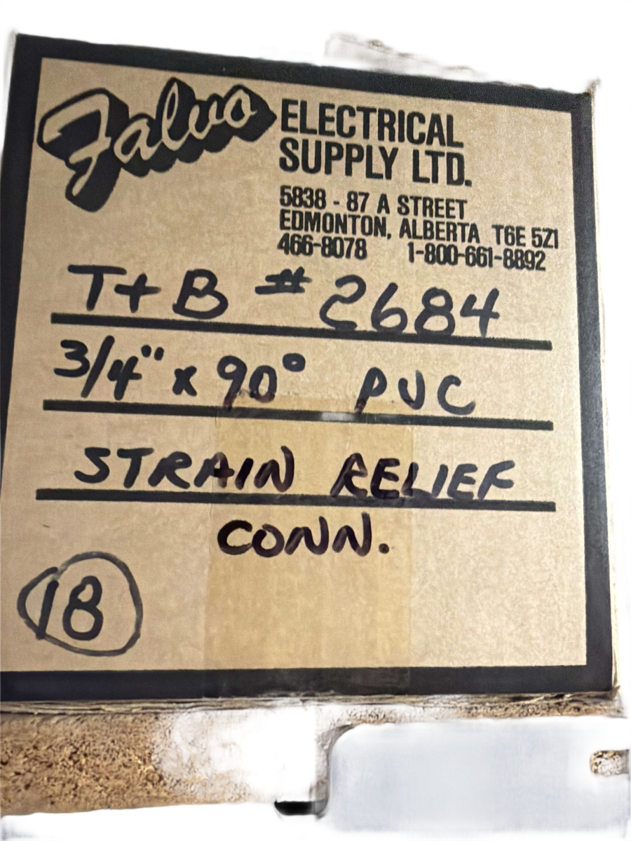 3/4" T&B 2684 Black Beauty 90Β° Nylon Liquidtight Strain Relief Cord Connector β 0.660" to 0.780" Cable