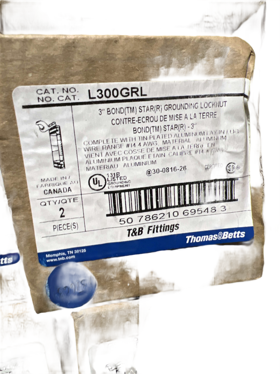 3" T&B L300GRL BOND STAR Grounding Locknut with Lay-In Lug