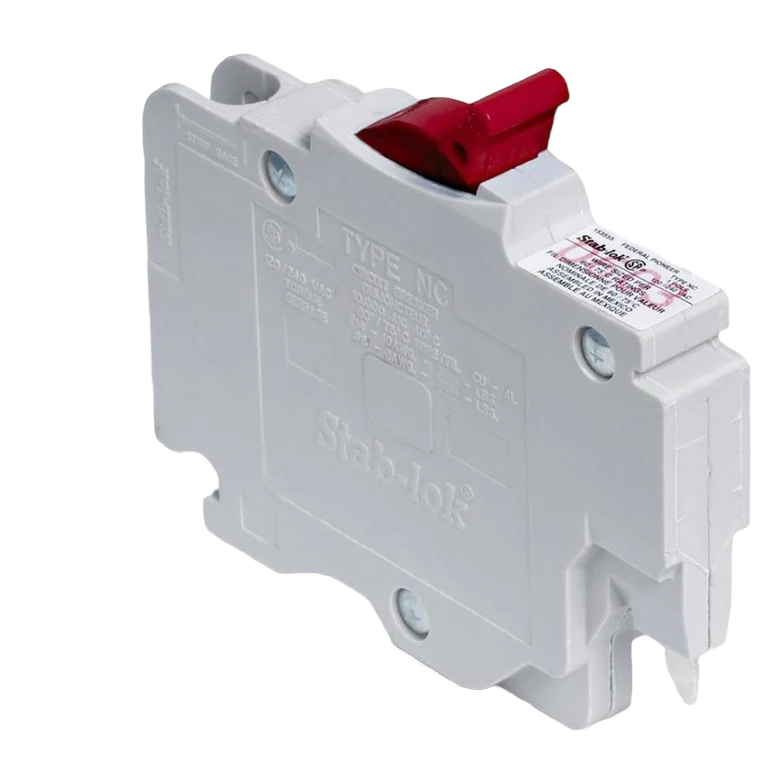 Federal Pioneer NC020 Stab-Lok Circuit Breaker, 20A, 1-Pole, 120V AC, Slim Plug-In.