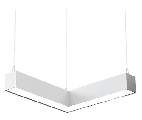 L-Shape Brushed Nickel LED Architectural Linear Luminaire β 20W/25W/30W Selectable