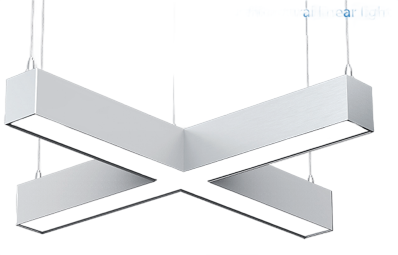 X-Shape Brushed Nickel LED Architectural Linear Luminaire β 40W/50W/60W Selectable