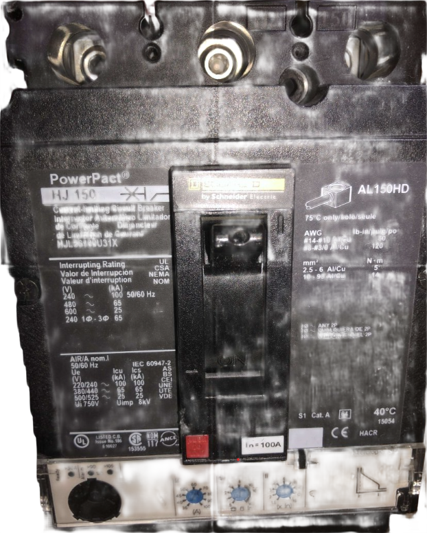 Square D HJL36100U31X PowerPact H Circuit Breaker β 100A, 3-Pole, 600V, Micrologic 3.2, 100kAIC at 240V
