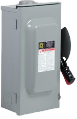 Square D CHU362RB Heavy-Duty Non-Fusible Safety Switch β 60A, 3-Pole, 600V AC/DC, NEMA 3R β Used