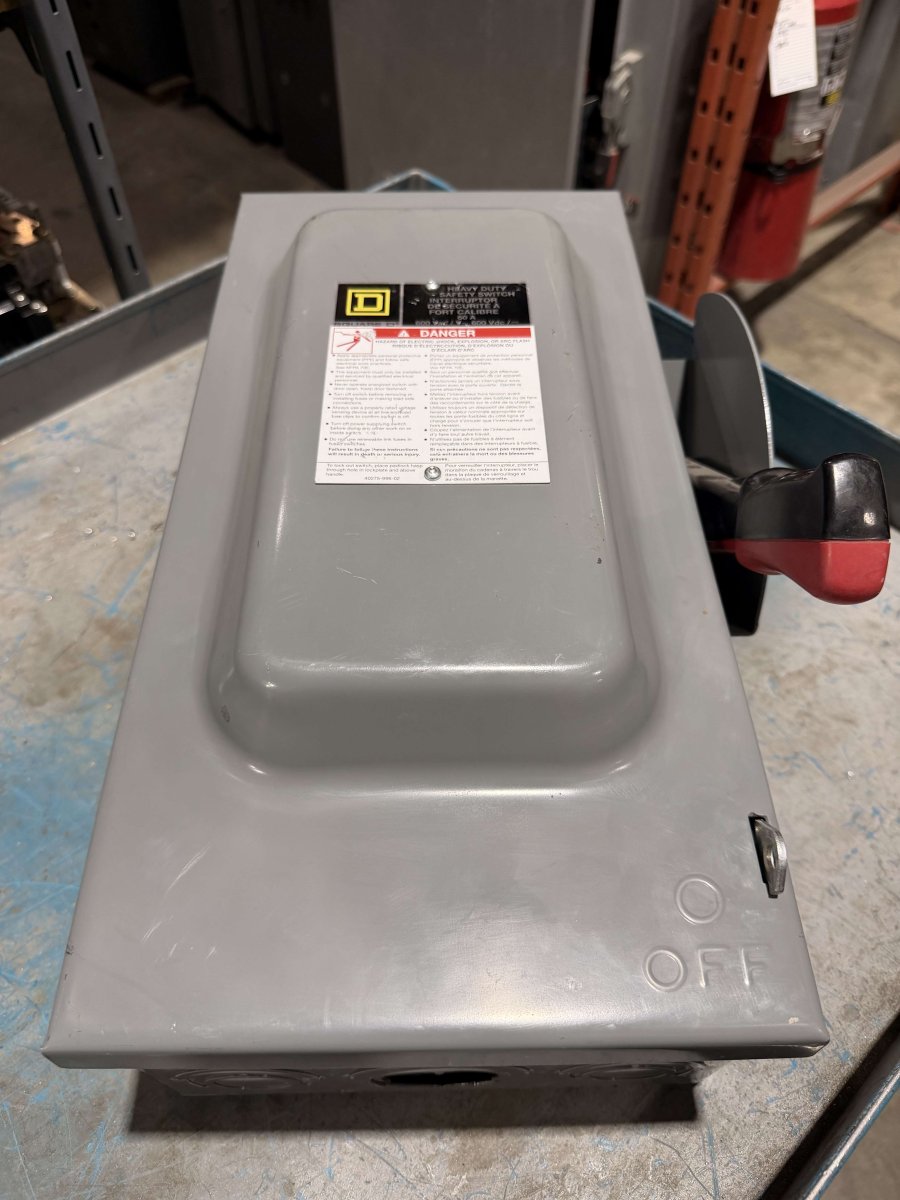 Square D CH362 β 60A, 3-Pole, 600V Fusible Safety Switch, Indoor, Used